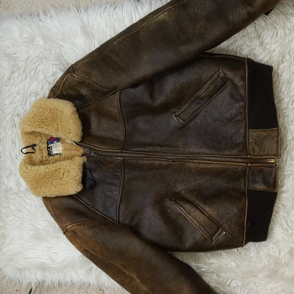 Schott NYC B-6 Type Sheepskin Flight Leather Jacket - Picture 6 of 7
